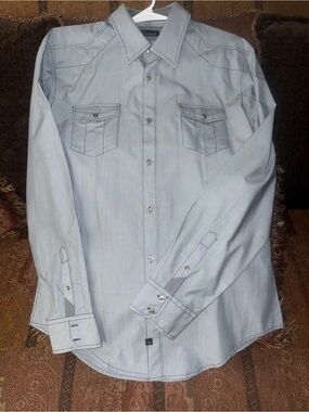 7 Diamonds  Large
Men's Light Blue Long-Sleeve Button-Up Shirt